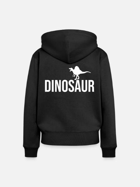 Dinosaur - Frauen Premium Bio Zip Hoodie - Schwarz