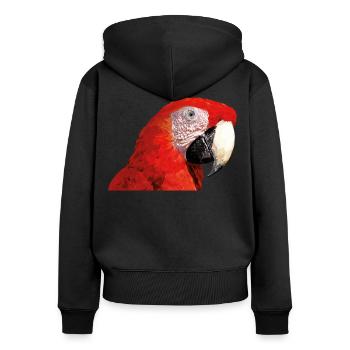 Red macaw - Women's Premium Organic Zip Hoodie - black - Back - Julia (174cm)