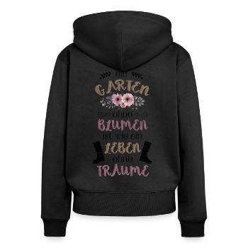 Schöner Gartenarbeit Spruch für Floristin Geschenk - Frauen Premium Bio Zip Hoodie - Schwarz - Hinten - Julia (174cm)