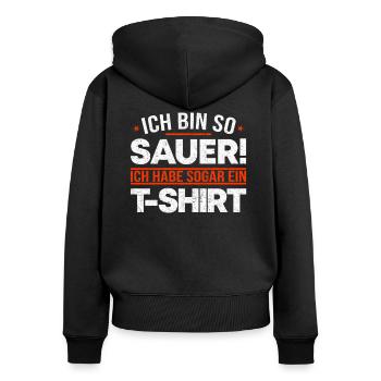Lustiges Demonstration Demokratie Grundgesetz - Frauen Premium Bio Zip Hoodie - Schwarz - Hinten - Julia (174cm)