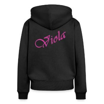 Fiorentina Design - Frauen Premium Bio Zip Hoodie - Schwarz - Hinten - Julia (174cm)