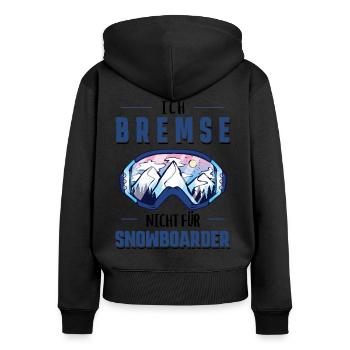 Schöner Skilehrer Spruch, Ski Geschenk - Frauen Premium Bio Zip Hoodie - Schwarz - Hinten - Julia (174cm)