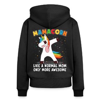 Mamacorn Dabbing Unicorn Unicorn Mom Mom Mom Mom - Women's Premium Organic Zip Hoodie - black - Back - Julia (174cm)