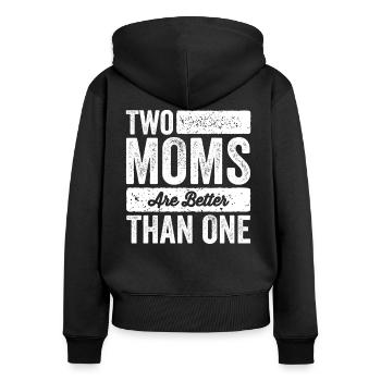 Homosexuell Lesbische Eltern Lesben Geschenk - Frauen Premium Bio Zip Hoodie - Schwarz - Hinten - Julia (174cm)
