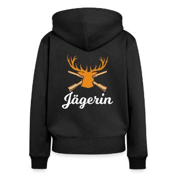 Tueuse Hirschgeweih - Sweat à capuche zippé Premium bio Femme - noir - Dos - Julia (174cm)