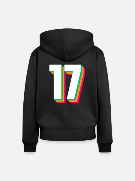 17 - Frauen Premium Bio Zip Hoodie - Schwarz