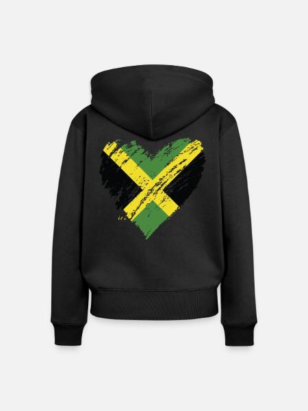 jamaica - Frauen Premium Bio Zip Hoodie - Schwarz