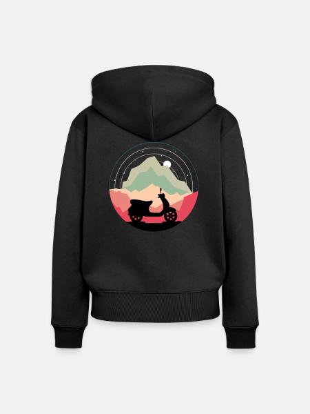 Moped Fancy Moped Design - Frauen Premium Bio Zip Hoodie - Schwarz