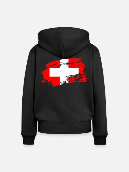 switzerland switzerland - Frauen Premium Bio Zip Hoodie - Schwarz