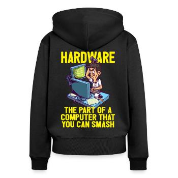 Smash PC Hardware Debugging IT Coder Informatics - Women's Premium Organic Zip Hoodie - black - Back - Julia (174cm)