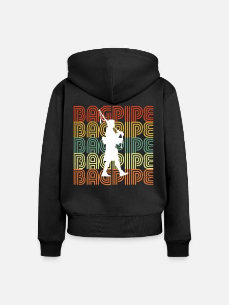 BAGPIPE - Frauen Premium Bio Zip Hoodie - Schwarz