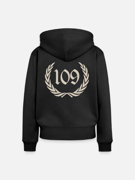 verjaardag, 109, fodelsedag - Frauen Premium Bio Zip Hoodie - Schwarz