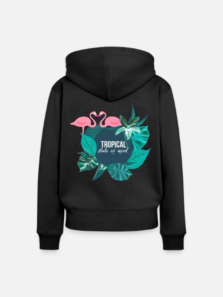 Tropisch - Frauen Premium Bio Zip Hoodie - Schwarz