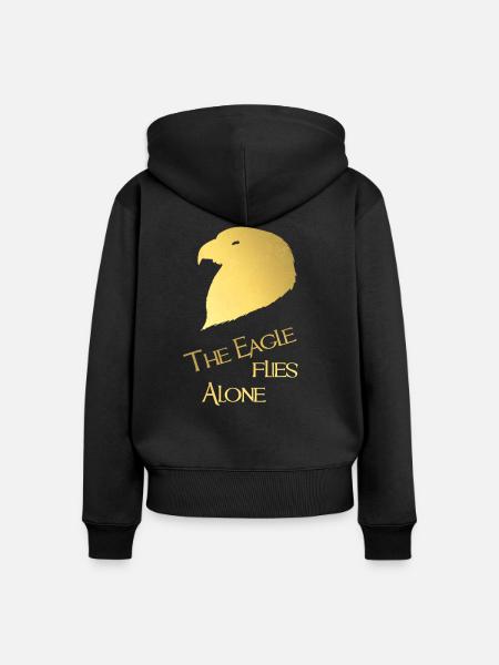 The Eagle flies Alone - Frauen Premium Bio Zip Hoodie - Schwarz