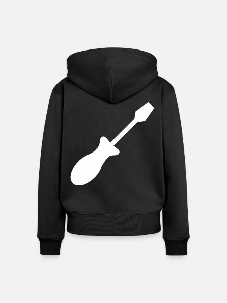 Schraubendreher Handwerk Werkzeug Handwerker - Frauen Premium Bio Zip Hoodie - Schwarz