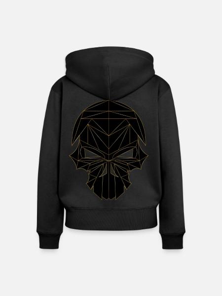 CrossCut Schädel - Frauen Premium Bio Zip Hoodie - Schwarz