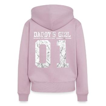 Daddys Girl 01 - Frauen Premium Bio Zip Hoodie - Altrosa - Hinten - Julia (174cm)