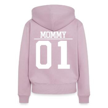 MOMMY 01 MOM MUM MAMA Mutter - Frauen Premium Bio Zip Hoodie - Altrosa - Hinten - Julia (174cm)