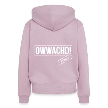 Sprichwort Pfalz Pfälzer - Frauen Premium Bio Zip Hoodie - Altrosa - Hinten - Julia (174cm)