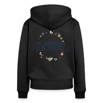 Mutter des Bräutigams - Frauen Premium Bio Zip Hoodie - Schwarz - Hinten - Julia (174cm)