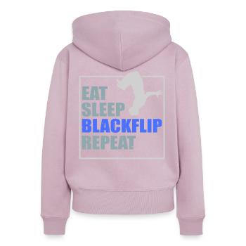 Freerunning Parkour - Frauen Premium Bio Zip Hoodie - Altrosa - Hinten - Julia (174cm)