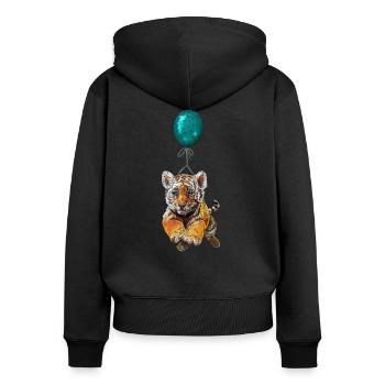 Tiger baby balloon - Women's Premium Organic Zip Hoodie - black - Back - Julia (174cm)