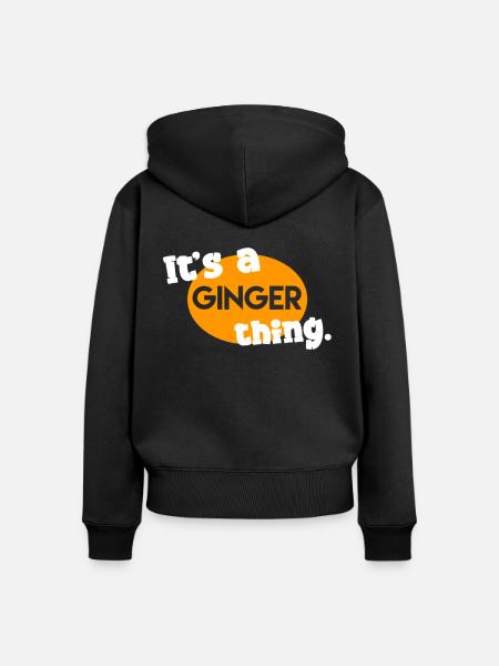 Es ist eine Ingwer-Sache. - Frauen Premium Bio Zip Hoodie - Schwarz