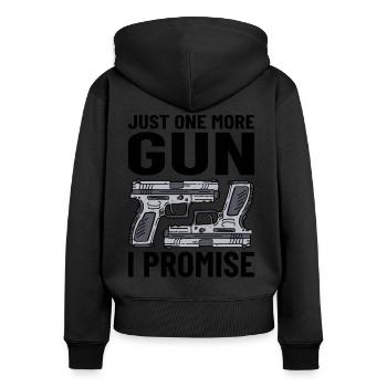 GUN RIGHTS GUN LOVER 2ND AMENDMENT: one more gun - Women's Premium Organic Zip Hoodie - black - Back - Julia (174cm)