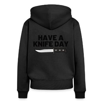 Couteaux collection de couteaux collection de pêche chasse de pêche cadeau - Sweat à capuche zippé Premium bio Femme - noir - Dos - Julia (174cm)