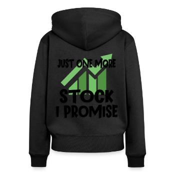 STOCK MARKET/FOREX TRADER / BROKER FOREX TRADING - Frauen Premium Bio Zip Hoodie - Schwarz - Hinten - Julia (174cm)