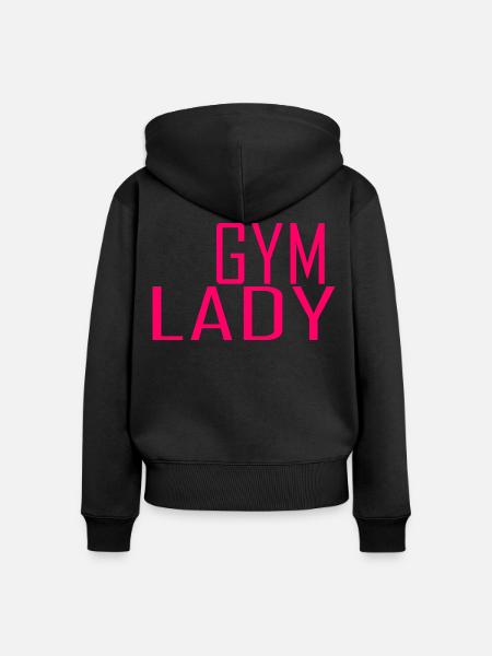 Gym Lady - Frauen Premium Bio Zip Hoodie - Schwarz