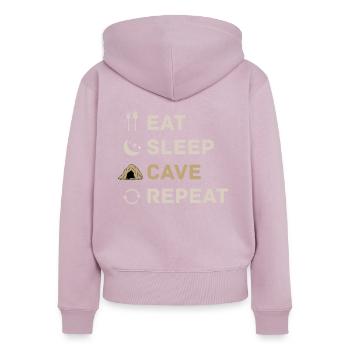 Spéléologie Spelunking Cave Explorer Spelunker Gift - Sweat à capuche zippé Premium bio Femme - rose poudré - Dos - Julia (174cm)