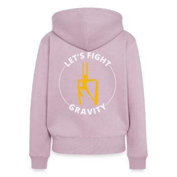 Aerial Silks Tänzer Aerialist Air Yoga Akrobatik - Frauen Premium Bio Zip Hoodie - Altrosa - Hinten - Julia (174cm)