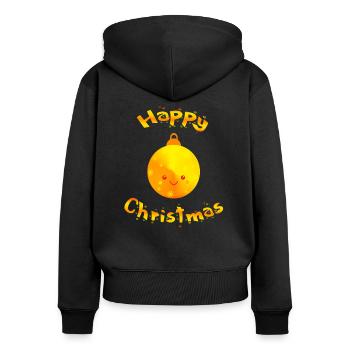 Belle boule de noel - Sweat à capuche zippé Premium bio Femme - noir - Dos - Julia (174cm)