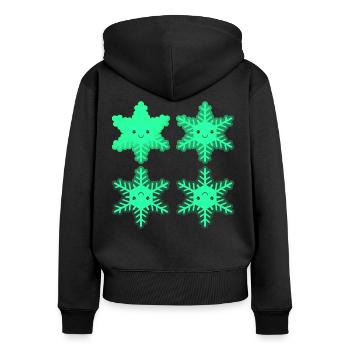 Étoiles de Noël Noël - Sweat à capuche zippé Premium bio Femme - noir - Dos - Julia (174cm)