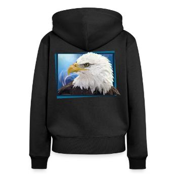 Bald eagle - Women's Premium Organic Zip Hoodie - black - Back - Julia (174cm)