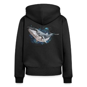 Humpback Whale - Women's Premium Organic Zip Hoodie - black - Back - Julia (174cm)
