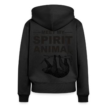 Meet My Spirit Animal Fault 1 Fan Fun - Frauen Premium Bio Zip Hoodie - Schwarz - Hinten - Julia (174cm)