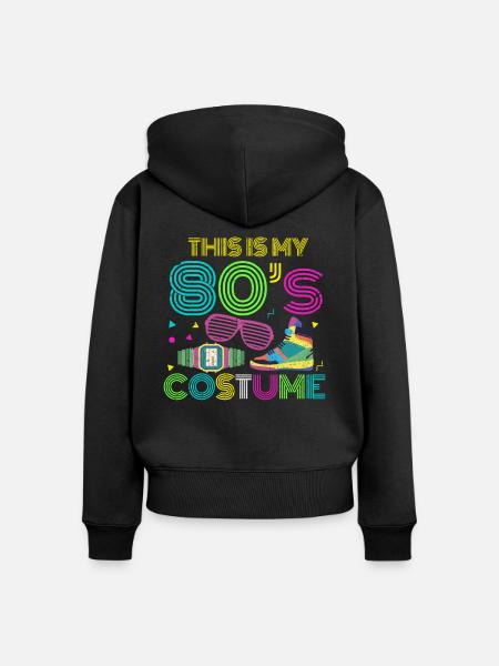 80er - Frauen Premium Bio Zip Hoodie - Schwarz