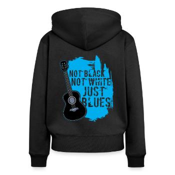 Blues Musique Musique Band Style de musique Instrument - Sweat à capuche zippé Premium bio Femme - noir - Dos - Julia (174cm)