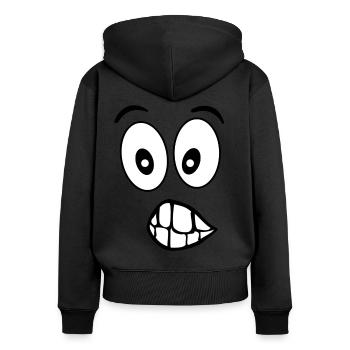 Sale tête - Sweat à capuche zippé Premium bio Femme - noir - Dos - Julia (174cm)