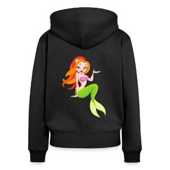 Sirène poisson d'eau nageoires femelles filles - Sweat à capuche zippé Premium bio Femme - noir - Dos - Julia (174cm)
