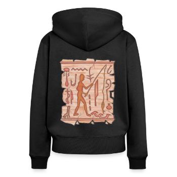Pêche Pêche pêche amateur Pêche sport - Sweat à capuche zippé Premium bio Femme - noir - Dos - Julia (174cm)