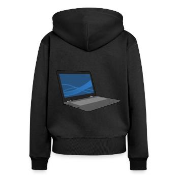 Laptop computer keyboard PC notebook gift idea - Women's Premium Organic Zip Hoodie - black - Back - Julia (174cm)