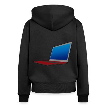 Laptop computer keyboard PC notebook gift idea - Women's Premium Organic Zip Hoodie - black - Back - Julia (174cm)