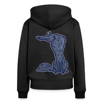 Wolf Cartoon Comic Rudel Beute Geschenk Idee Wild - Frauen Premium Bio Zip Hoodie - Schwarz - Hinten - Julia (174cm)