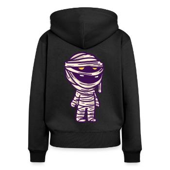 Halloween Geist Gruselig Spuk Angst Grauen Party - Frauen Premium Bio Zip Hoodie - Schwarz - Hinten - Julia (174cm)