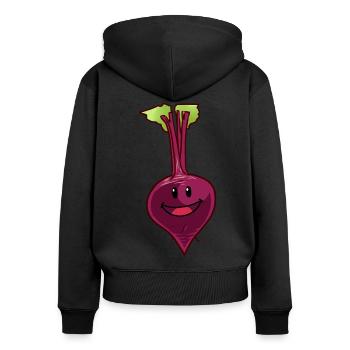 Beetroot Vegetables Vegan Vegan Food - Women's Premium Organic Zip Hoodie - black - Back - Julia (174cm)