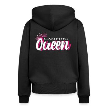 Camping Queen Camperin Camper - Sweat à capuche zippé Premium bio Femme - noir - Dos - Julia (174cm)