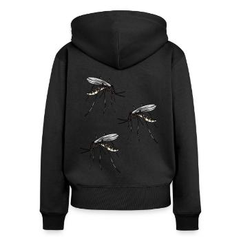 Moustique moustique moustique moustique insectes insectes sangseur parasite - Sweat à capuche zippé Premium bio Femme - noir - Dos - Julia (174cm)